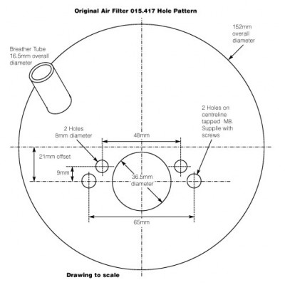                                             Air Filter for SU 1 1/2 in Austin Healey
                                           