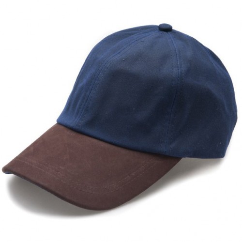 Wax Leather Peak Baseball Cap by Jack Murphy - Navy image #1