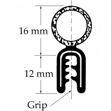 Top Tube Seal. Sold per Metre