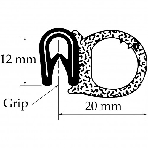 Side Tube Seal. Sold per Metre image #1