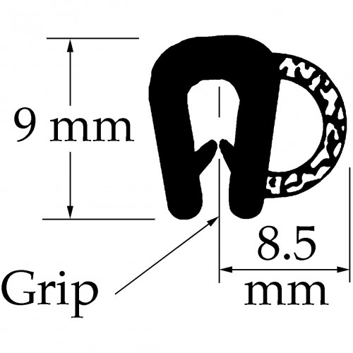 Side Tube Seal. Sold per Metre image #1