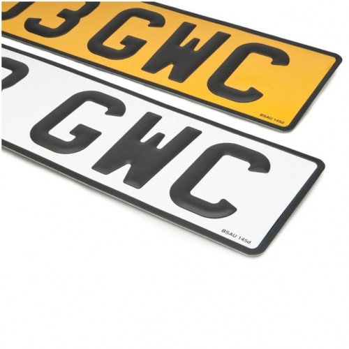 Pressed Aluminium Numberplate - Pair Oblong image #1