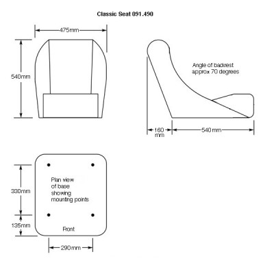                                              Classic Seat Standard Width
                                           