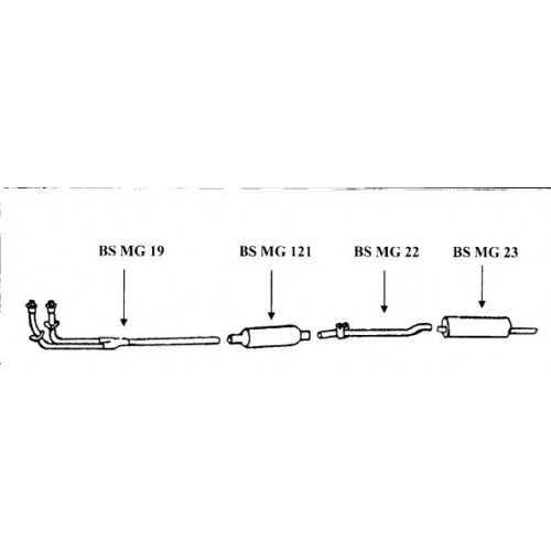 "BELL MGB CHROME BOMB 
STAINLESS STEEL  EXHAUST SYSTEM
 
"