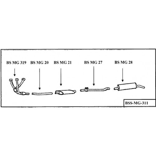 "BELL MGB RUBBER STANDARD MANIFOLD 
STAINLESS STEEL  EXHAUST SYSTEM
 
"