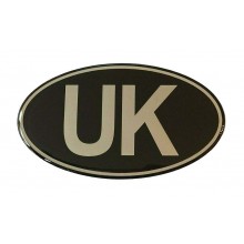 UK Badge - Chrome on Black