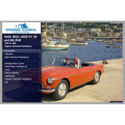 Original Technical Publications USB - MGB MGC MGB GT V8 & MG RV8 1962 to 1996 image #1