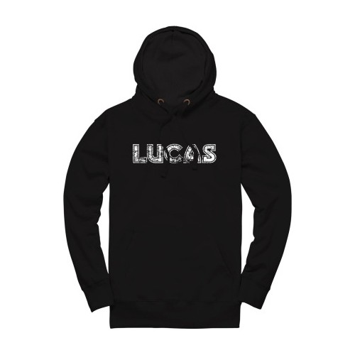 Lucas Distressed Pullover Hoodie - Black image #2