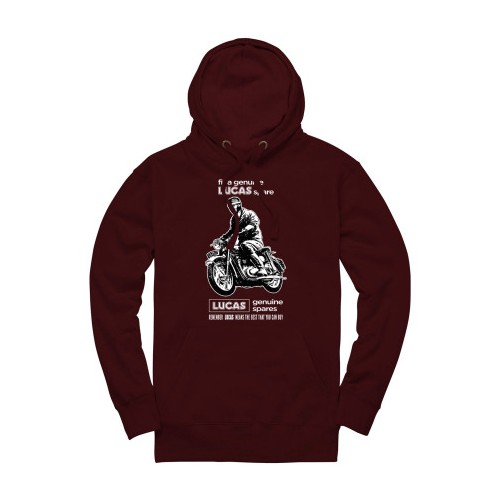 Lucas Motorcycle Spares Pullover Hoodie - Burgundy image #5