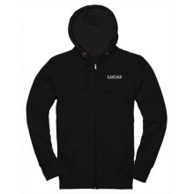 Lucas Text Zip-Up Hoodie - Black