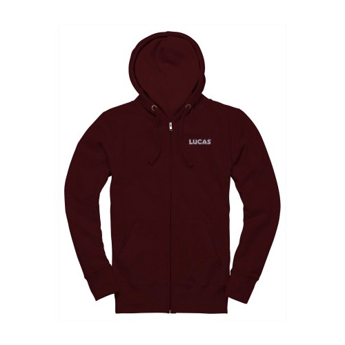 Lucas Text Zip-Up Hoodie - Burgundy image #5