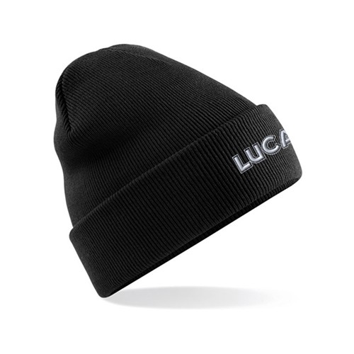 Lucas Text Cuffed Beanie - Black image #1