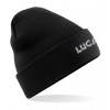 Lucas Text Cuffed Beanie - Black image #1