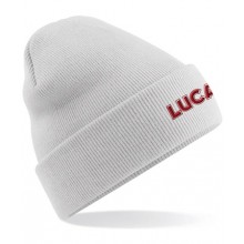 Lucas Text Cuffed Beanie - Light Grey