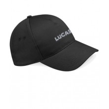 Lucas Text 5 Panel Cap - Black