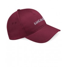 Lucas Text 5 Panel Cap - Burgundy