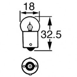 6v 10w Single Contact Bulb BA15s Cap LLB244