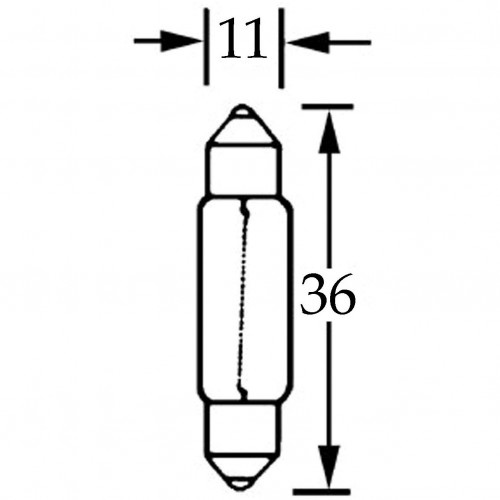 Bulb Festoon 12v 10w  36mm X 11mm LLB272 image #1