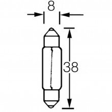 Bulb Festoon 12v 3w  8mm x 38mm LLB256