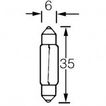 Bulb Festoon 12v 3w  6mm x 35mm LLB256A