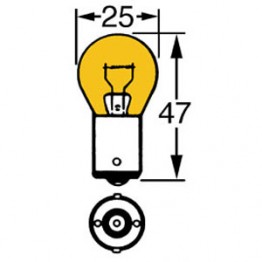 Amber 12v 21w Single Contact Bulb BA15s Cap