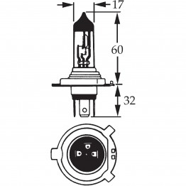 H4 Halogen Bulb 12v 160/100w for Off Road Use LLB486