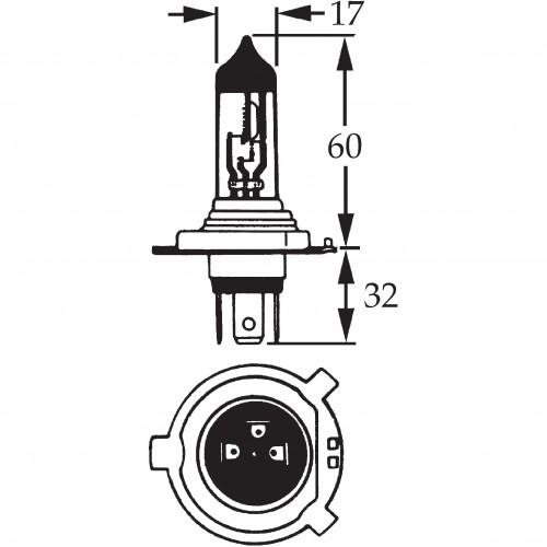 H4 Halogen Bulb 12v 100/80w for Off Road Use LLB484 image #1